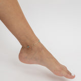 Pulseira para Tornozelo, Banhado a Ouro, Vidro cristal