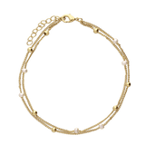 Pulseira para Tornozelo, Banhado a Ouro, Pérola cultivada