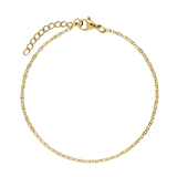 Pulseira para Tornozelo, Aço inoxidável em banho de ouro cerca de 1 mícron, Nenhuma pedra