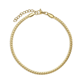 Pulseira para tornozelo em aço inoxidável banhada a ouro