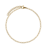 Pulseira para tornozelo em aço inoxidável dourado