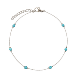 Pulseira para Tornozelo, Aço inoxidável, Turquesa de cultivo