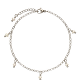 Pulseira para Tornozelo, Aço inoxidável, Pérola cultivada