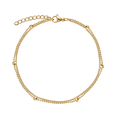Pulseira em camadas, Aço inoxidável em banho de ouro cerca de 1 mícron, Nenhuma pedra