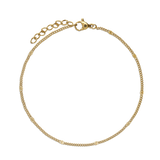 Pulseira para Tornozelo, Aço inoxidável em banho de ouro cerca de 1 mícron, Nenhuma pedra