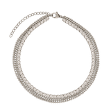 Pulseira para tornozelo de aço inoxidável com vidro cristal