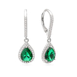 Pendentes em prata 925 com zircónia verde