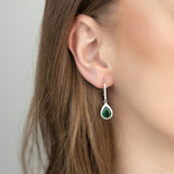 Pendentes em prata 925 com zircónia verde