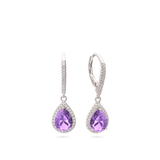 Pendentes em prata 925 com zircónia violeta