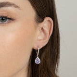 Pendentes em prata 925 com zircónia violeta