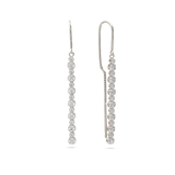 Pendentes compridos em prata 925 com zircónias transparentes