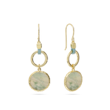 Pendentes banhados a ouro com amazonita verde