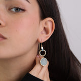 Pendentes banhados a ouro com amazonita verde