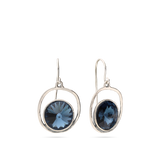 Pendentes em prata 925 com cristal swarovski azul
