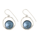 Pendentes em prata 925 com cristal swarovski azul