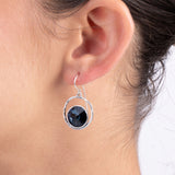 Pendentes em prata 925 com cristal swarovski azul
