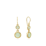 Pendentes banhados a ouro com vidro cristal verde