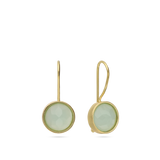Pendentes banhados a ouro com vidro cristal verde