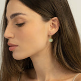 Pendentes banhados a ouro com vidro cristal verde