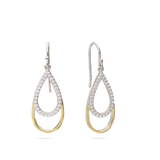 Pendentes lágrima em prata 925 banhada a Ouro com zircónias