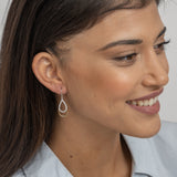 Pendentes lágrima em prata 925 banhada a Ouro com zircónias