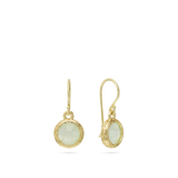 Pendentes banhados a ouro com vidro cristal verde