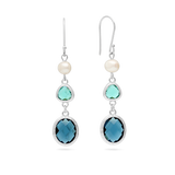 Pendentes, Prata de lei 925, Pérola cultivada, Vidro cristal
