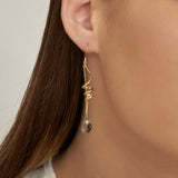 Pendentes banhados a ouro com vidro cristal