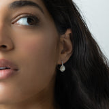 Pendentes em prata 925 com zircónia e pérola