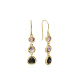 Pendentes banhados a ouro com vidro cristal