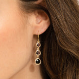 Pendentes banhados a ouro com vidro cristal