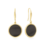 Pendentes banhados a ouro com ágata negra