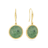 Pendentes banhados a ouro com ágata verde