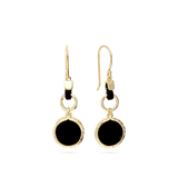 Pendentes banhados a ouro com ágata preta