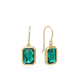 Pendentes banhados a ouro com vidro cristal verde