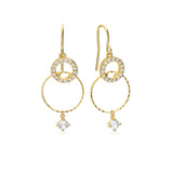 Pendentes banhados a ouro com vidro cristal