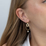 Pendentes banhados a ouro com vidro cristal