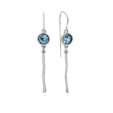 Pendentes em prata 925 com cristal swarovski azul