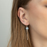 Pendentes em prata 925 com cristal swarovski azul