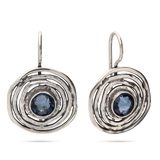 Pendentes em prata 925 com cristal swarovski azul