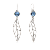 Pendentes em prata 925 com cristal swarovski azul