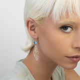 Pendentes em prata 925 com cristal swarovski azul