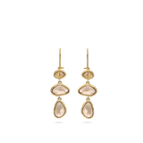 Pendentes banhados a ouro com vidro cristal castanho