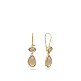 Pendentes banhados a ouro com opalite castanho