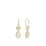 Pendentes banhados a ouro com opalite branco