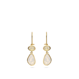 Pendentes banhados a ouro com opalite branco