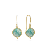 Pendentes banhados a ouro com amazonita verde