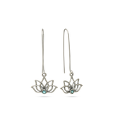 Pendentes flor em prata com cristal swarovski