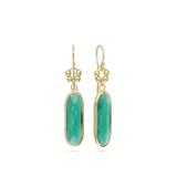 Pendentes banhados a ouro com cristal verde