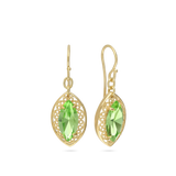 Pendentes banhados a ouro com vidro cristal verde